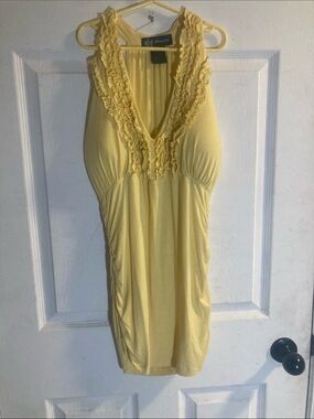 Fashion Magazine Pale Yellow Pleated Dress
